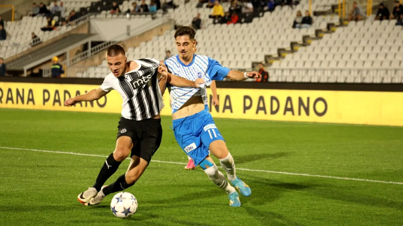 Universitatea Craiova, eliminată din UEFA Youth League. Puştii olteni au fost surclasaţi în retur de Partizan Belgrad