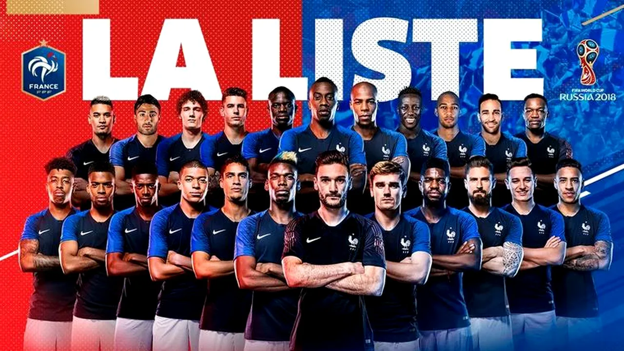 Franța a anunțat lotul pentru Campionatul Mondial din 2018! Ghinion pentru 