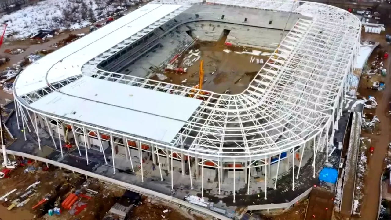 Imagini impresionante de pe stadionul Ghencea, care e aproape finalizat! În ce stadiu sunt arenele Giulești și Arcul de Triumf | VIDEO