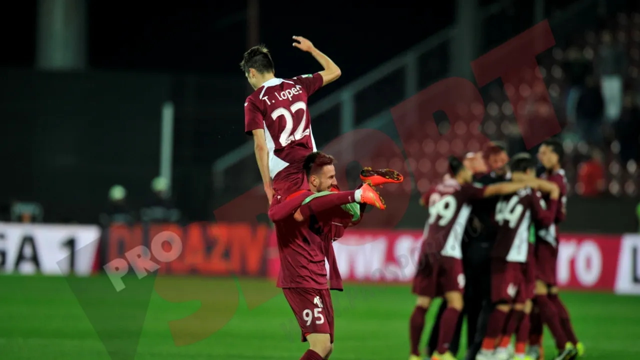 Derby-ul ultimei secunde: CFR Cluj - U Cluj 1-0. Echipa lui Miriuță egalează Steaua în clasamentul Ligii 1 cu 20 de secunde înainte de final