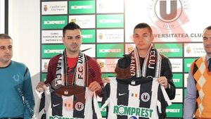 FOTO Jucătorii doriți de Steaua și Rapid au ajuns la "U":** "Visăm la cupele europene! Îi pun o vorbă bună și lui Eric"