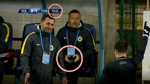FOTO | Becali sau Dică, cine a făcut schimbarea? Moment interpretabil în timpul meciului FC Botoșani – FCSB. Ce au surprins camerele