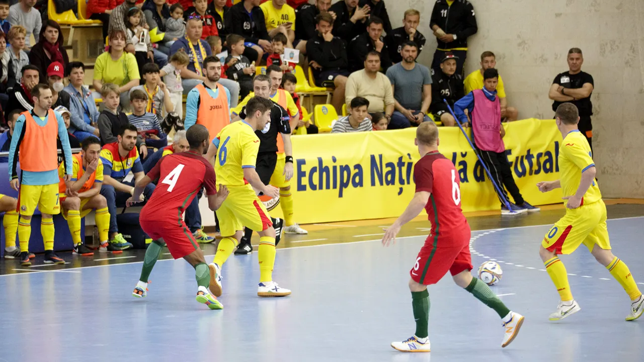 Naționala de futsal merge la baraj! Portugalia a învins România în derby-ul pentru prima poziție a grupei de calificare din cadrul EURO 2018