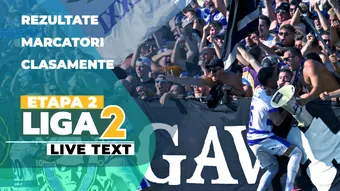 Etapa 2 Liga 2 | Toate jocurile programate astăzi, nouă la număr, încep la ora 11:00