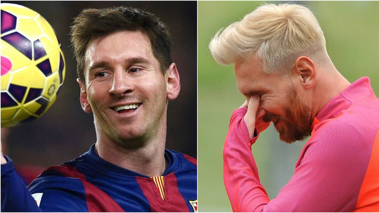 Prima apariție a "noului" Messi la antrenamentele Barcelonei. Cum arată atacantul vopsit blond. FOTO