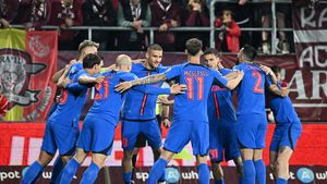 Ce a arătat Daniel Bîrligea la camera TV, pe stadionul Giulești, după ce a marcat în Rapid - FCSB