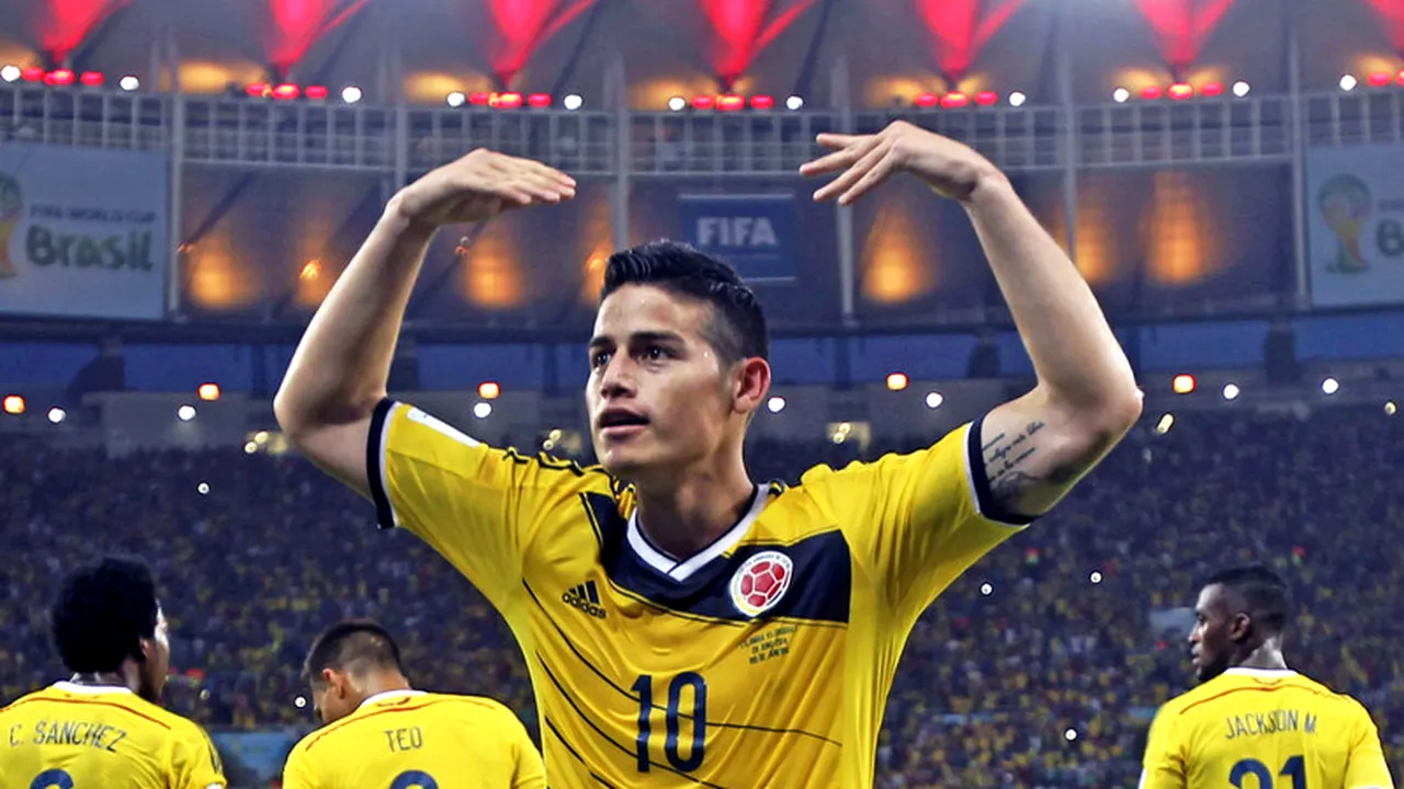 Golul lui James Rodriguez din meciul cu Uruguay, pe primul loc în topul celor mai frumoase reușite de la CM. 