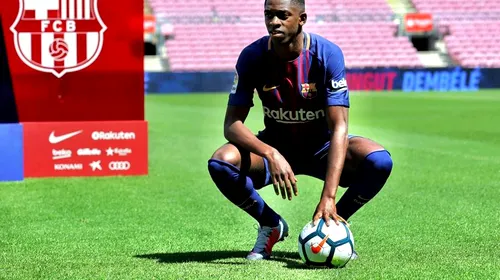 Imaginile care i-au făcut pe fanii BarÃ§ei să se întrebe cât costă cu adevărat Dembele! VIDEO | Noul star de pe Camp Nou „l-a copiat” pe Paulinho și a „ratat” prezentarea oficială :)