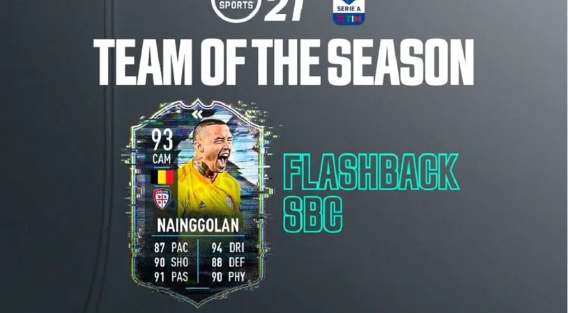 Radja Nainggolan a primit unul dintre cel mai echilibrate carduri din FIFA 21! Cât valorează și ce atribute are