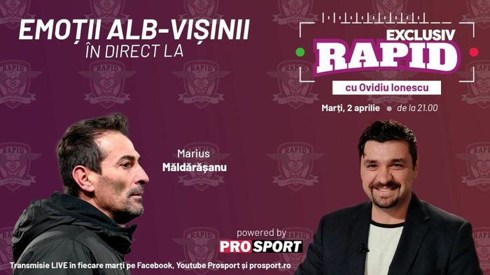 Față în față cu "Măldă" la "EXCLUSIV RAPID" marți, 2 aprilie, de la ora 21.00