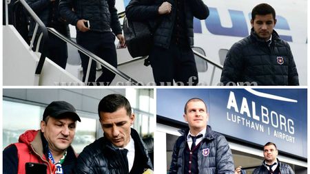 "Alo, am ajuns cu bine!" Steliștii au fost întâmpinați de fani la Aalborg. "3.000 de români vor fi în tribune", a spus antrenorul echipei daneze | FOTO