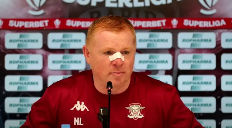 Neil Lennon a apărut bandajat la conferința de presă înainte de Rapid - CFR Cluj! Cum a explicat antrenorul accidentul suferit în Herăstrău! „Am crezut că sunt în Turul Franței”