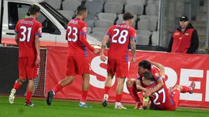 U Cluj - FCSB 0-2, în etapa 15 din Superliga României. Campioana urcă pe locul 7, iar calificarea în play-off nu mai este o himeră