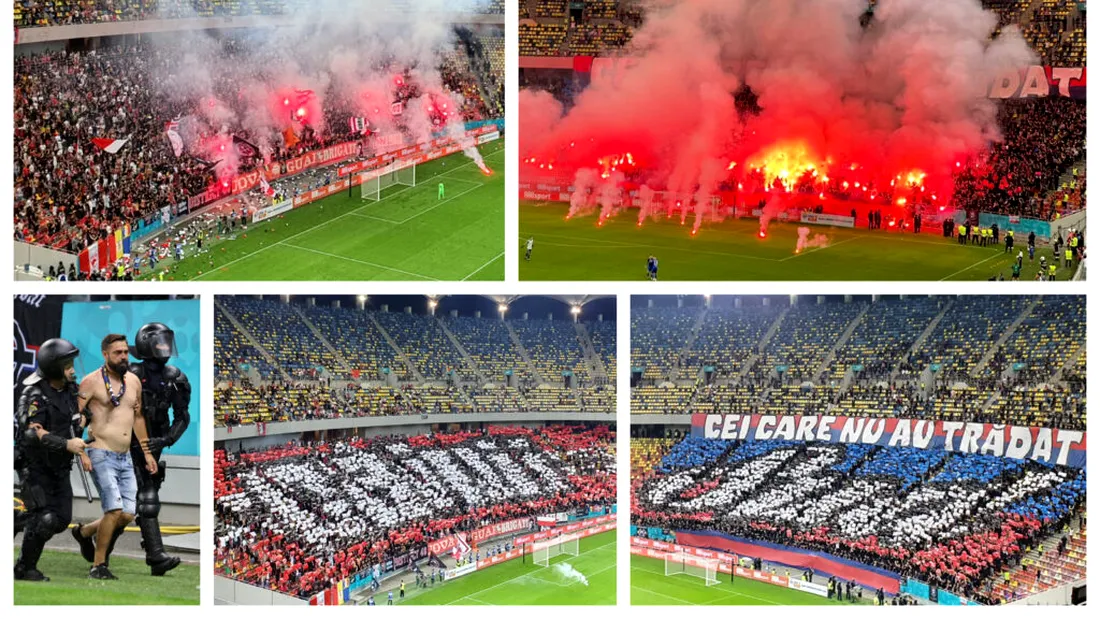 VIDEO și FOTO | Incidente pe Arena Națională! Ultrașii au început războiul înaintea derby-ului Dinamo – Steaua. UPDATE: Fanii ”militarilor” s-au bătut cu jandarmii la pauză