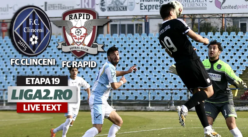 Sacrificiul lui Lung a fost în zadar. Giuleștenii au profitat de superioritate și au câștigat lejer.** FC Clinceni - FC Rapid 0-2