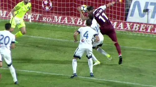 Uite golul, nu e golul. Marius Avram i-a interzis „dubla” lui Urko Vera la debutul în Liga 1, după un moment ciudat. FOTO | Cea mai controversată fază din CFR – Viitorului