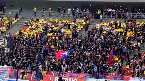 „Steaua suntem noi!” Câți fani au venit să o susțină pe FCSB la meciul cu Shakhtar Karagandy, din Conference League | GALERIE FOTO