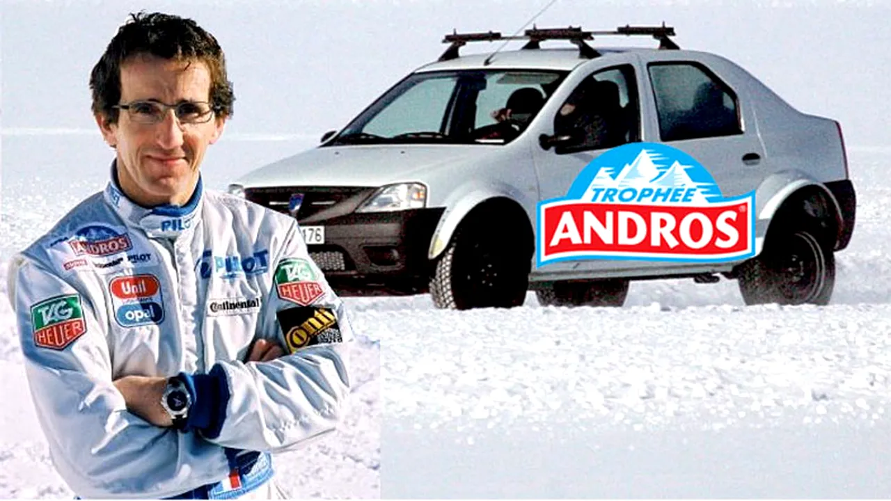 Alain Prost se dă cu Dacia pe gheață