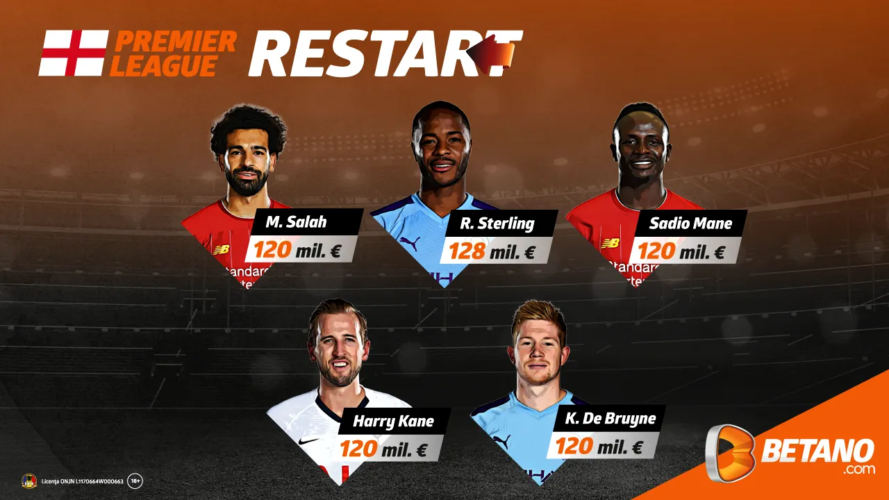 Restart total în Premier League! Ofertă de top pe Betano pentru prima etapă integrală