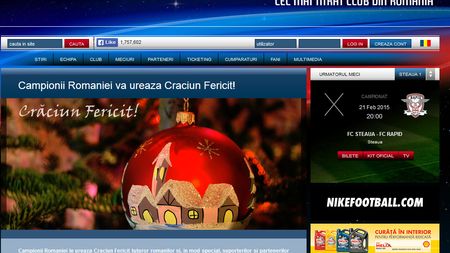 FOTO | De pe site-ul Stelei au dispărut numele echipei și sigla. "Campionii României" și "clubul nostru" au luat locul denumirii "Steaua", iar Rapid va întâlni, în următorul meci, formația "X"