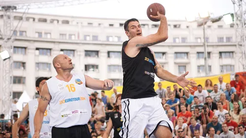 Bogdan Stelea și Virgil Stănescu joacă baschet 3×3 la Cupa Liceelor