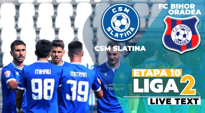 CSM Slatina învinge FC Bihor în inferioritate numerică. Orădenii au irosit un penalty și apoi au încasat un nou gol