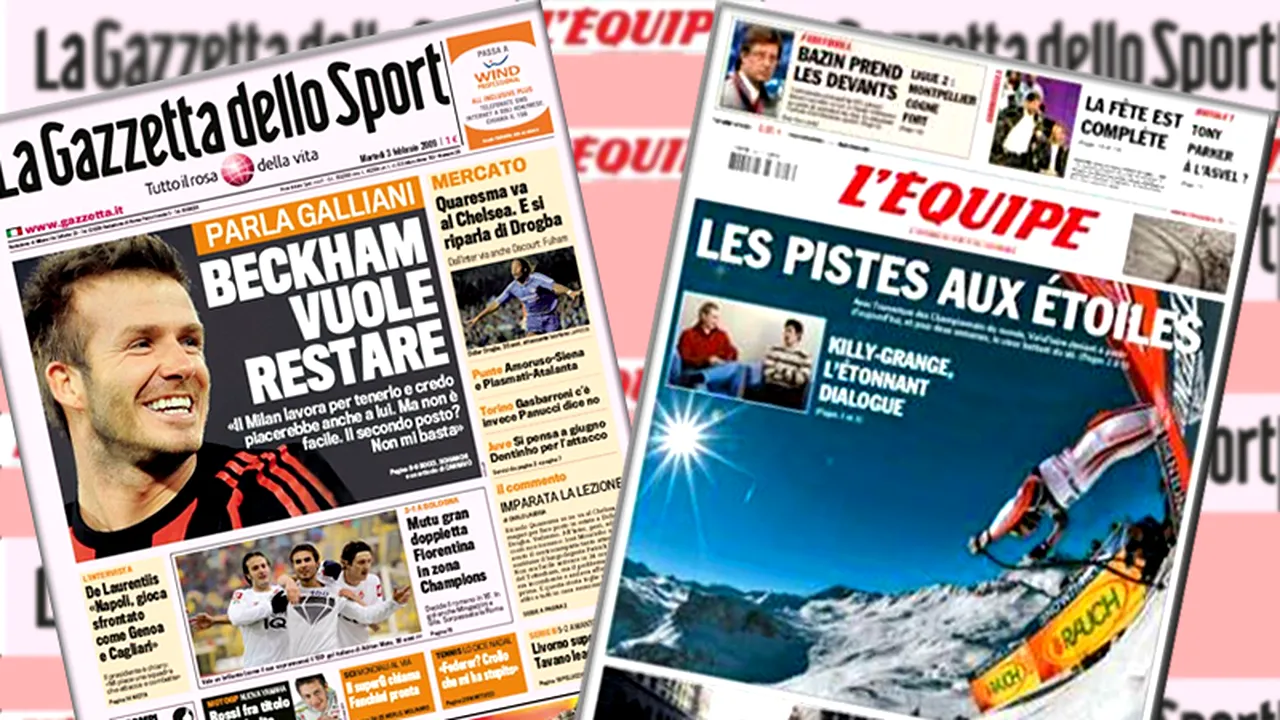 Alege prima pagină: L'Equipe sau Gazzetta dello Sport?