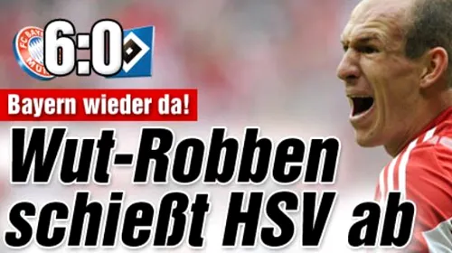 Borussia, a treia înfrângere a sezonului!** Hat-trick Robben, Bayern o distruge pe Hamburger SV