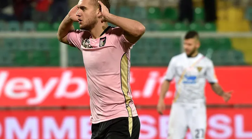George Pușcaș, din nou decisiv pentru Palermo. VIDEO | Românul a înscris contra fostei sale echipe la două minute după ce a fost introdus
