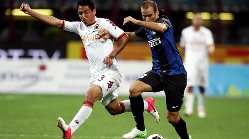 Chivu, huiduit la Roma!** Capitolinii remizează cu Inter: Roma-Inter 1-1. Miercuri se joacă revanșa, în Cupa Italiei