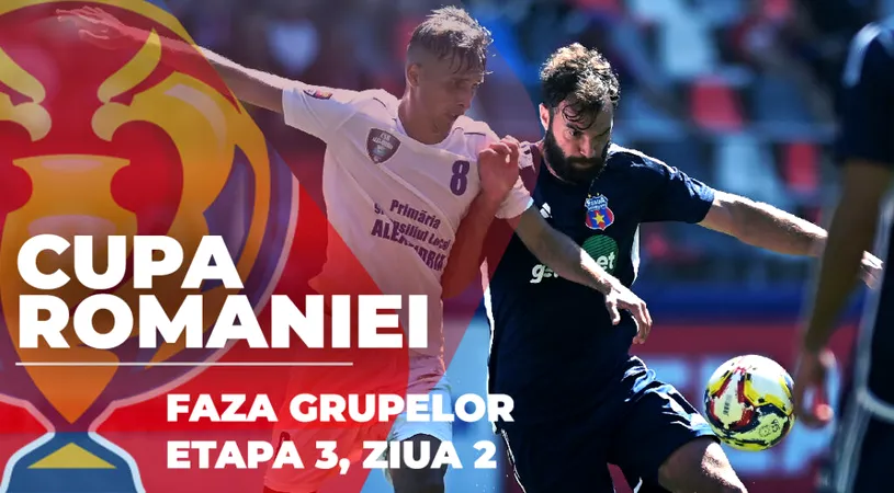 Cupa României, faza grupelor | Steaua învinge CSM Alexandria într-un meci spectaculos, cu cinci goluri, dar ambele părăsesc competiția. ”U” Cluj și CFR Cluj se califică în sferturi din Grupa B. SCM Zalău a învins FC Bihor