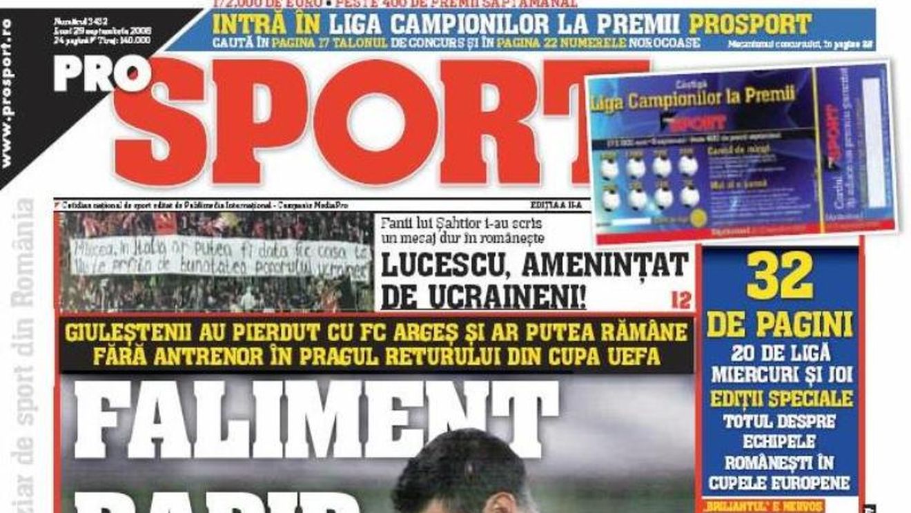 ProSport a anunțat în urmă cu 3 săptămâni destrămarea Rapidului!