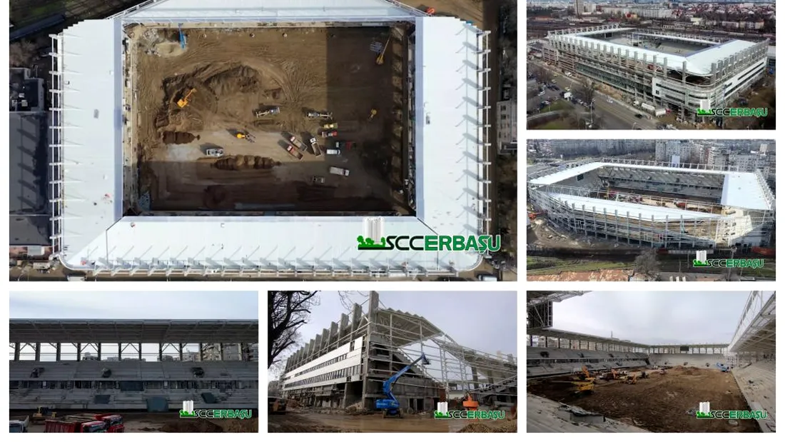 VIDEO | Imagini noi cu stadiul lucrărilor stadionului Giulești! ”Construcția se apropie de intrarea în faza finală”