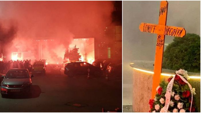 FOTO & VIDEO | Fanii lui Dinamo s-au săturat! Protest cu torțe în față la RIN. Mesaj macabru pentru Ionuț Negoiță. UPDATE | Urmează un nou episod, la Săftica