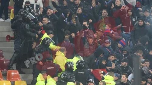 FOTO | Steliștii au vrut să ajungă la fanii lui Dinamo. Forțele de ordine i-au blocat la timp