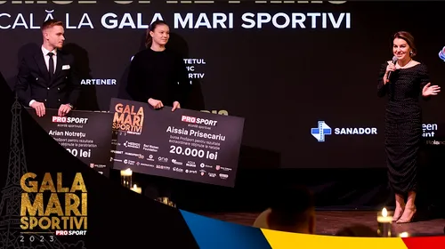 Romina Gingașu, președintele Red Women Foundation, a oferit două burse speciale de 20.000 de lei fiecare la Gala Mari Sportivi ProSport: „Vreau să vă mulțumesc pentru această oportunitate de a susține sportivii!”. VIDEO