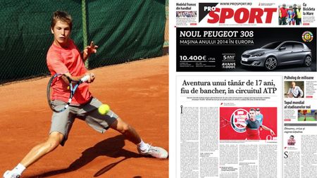 Marți, în ProSport: Patrick Ciorcilă, puștiul minune al sportului românesc, cheltuie o avere pentru a juca tenis