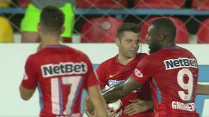 Gnohere i-a luat mingea din brațe lui Rusescu la faza penaltiului! Dialogul dintre cei doi a fost surprins de camerele tv