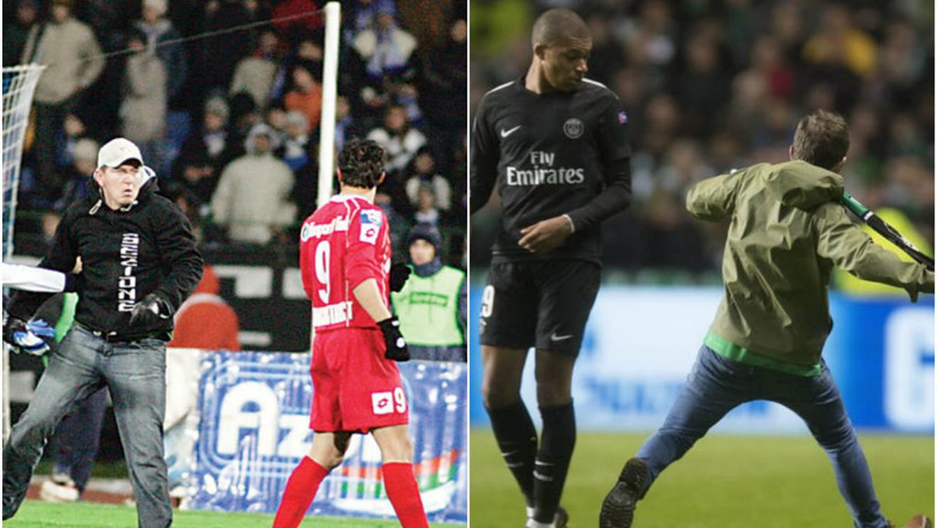 "Poștașul", varianta britanică! Un suporter a intrat pe teren în timpul meciului Celtic - PSG și a încercat să-l lovească pe Mbappe cu un fular. Ce a urmat