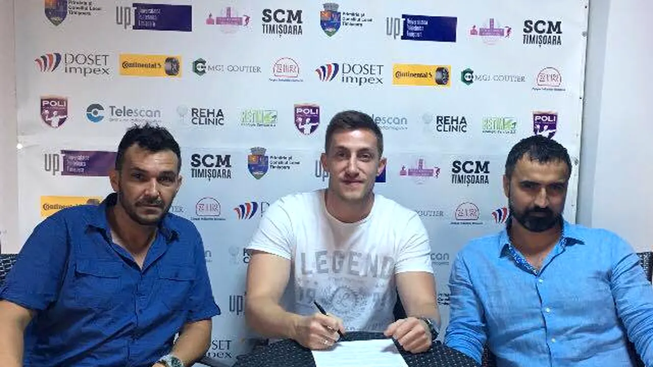 Poli Timișoara răspunde cu un transfer cu greutate: Krsto Milosevic și-a reziliat contractul cu CSM București și a semnat cu gruparea din Banat