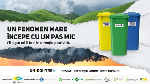 COMUNICAT | Peste 5 milioane de cetățeni au fost informați despre colectarea separată a deșeurilor de ambalaje prin intermediul campaniei Un’ Doi Trei