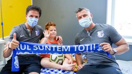 Gică Popescu și Tibi Curt i-au surprins cu cadouri pe copiii suferinzi de la Arad. Cum sprijină oficialii de la Farul proiectul Asociației Cetatea Voluntarilor