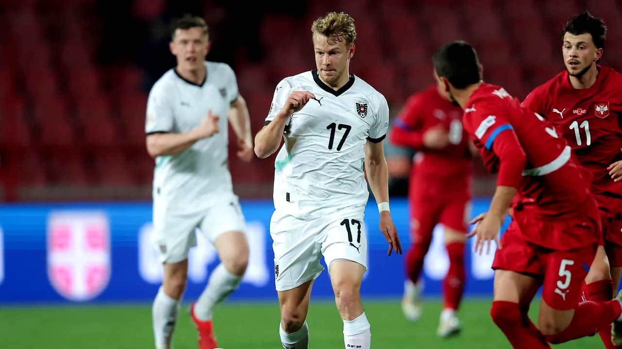 Selecționerul Austriei vrea să folosească un fotbalist cu România, deși a luat cartonaș roșu cu Serbia