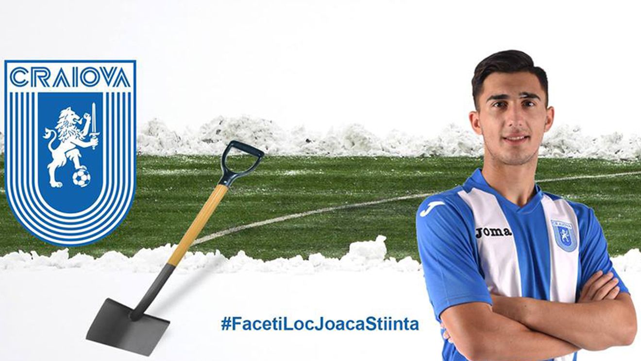 Hai afară la zăpadă, hai un om să construim! Fotbaliștii Craiovei îi cheamă pe suporteri să mute împreună nămeții de pe stadionul Extensiv. Ce surprize îi așteaptă pe fani 