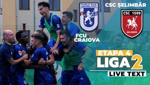 FCU Craiova face primul pas greșit acasă, contra CSC Șelimbăr. Două goluri aproape trase la indigo au decis meciul din debutul rundei a 4-a a Ligii 2