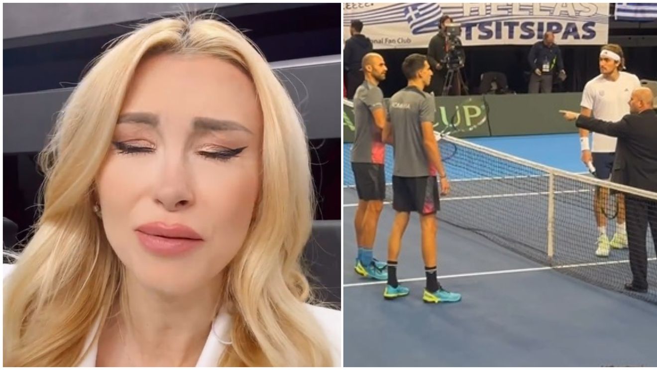 Ce a pățit Andreea Bălan la meciul lui Victor Cornea cu Stefanos Tsitsipas din Cupa Davis! Probleme medicale pentru iubita tenismenului român: „Asta se întâmplă în Grecia". VIDEO