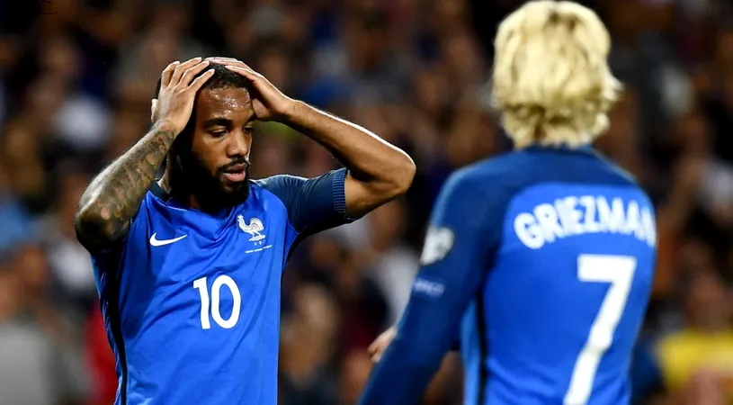 Reacția jucătorilor francezi după egalul cu Luxemburg: 