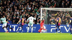 Ai, n-ai mingea, dai la poartă!** Barcelona a pierdut o partidă pe care a dominat-o categoric: doar Xavi a avut mai multe pase bune decât toți scoțienii