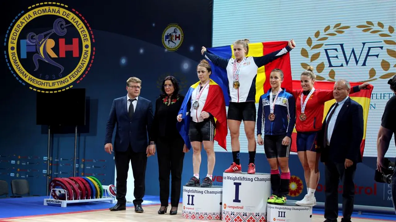 Haltere. România încheie Campionatele Europene de seniori de la București cu un total fabulos de 26 de medalii