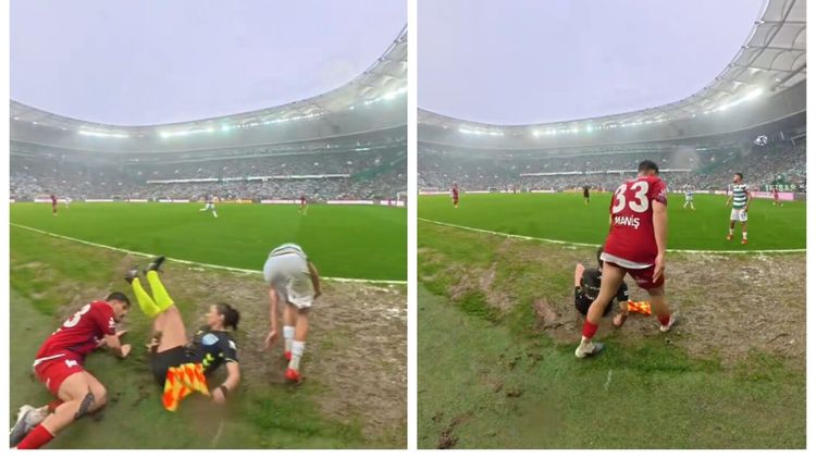 Imagini controversate! Fotbalistul a doborât-o pe arbitra asistentă, iar ce a făcut apoi a stârnit idignarea fanilor